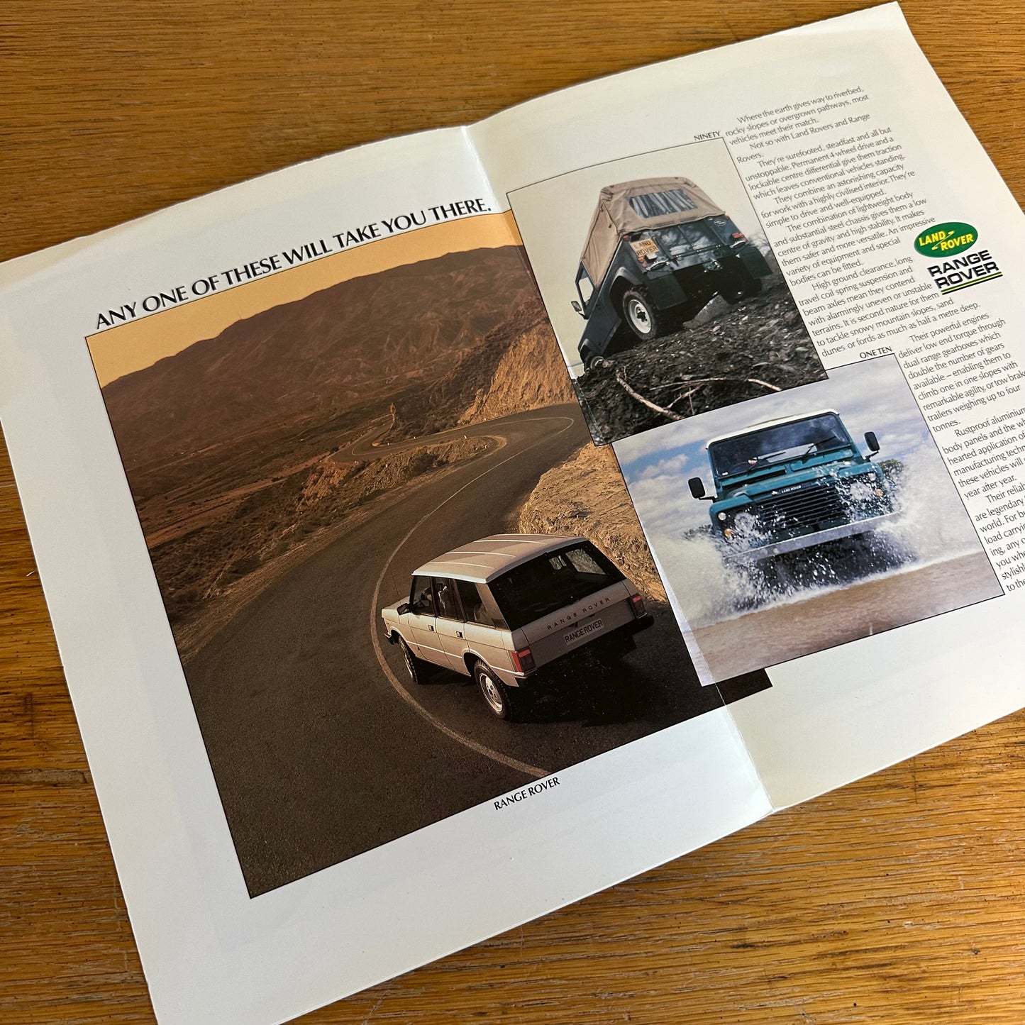 LAND ROVER RANGE ROVER INFO BROCHURE 1985 - ENGLISH