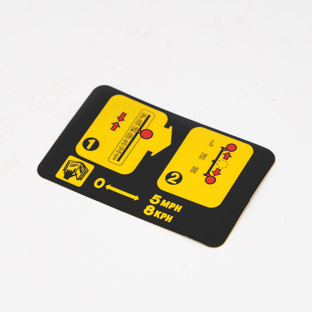 GEARBOX INSTRUCTION LABEL DECAL