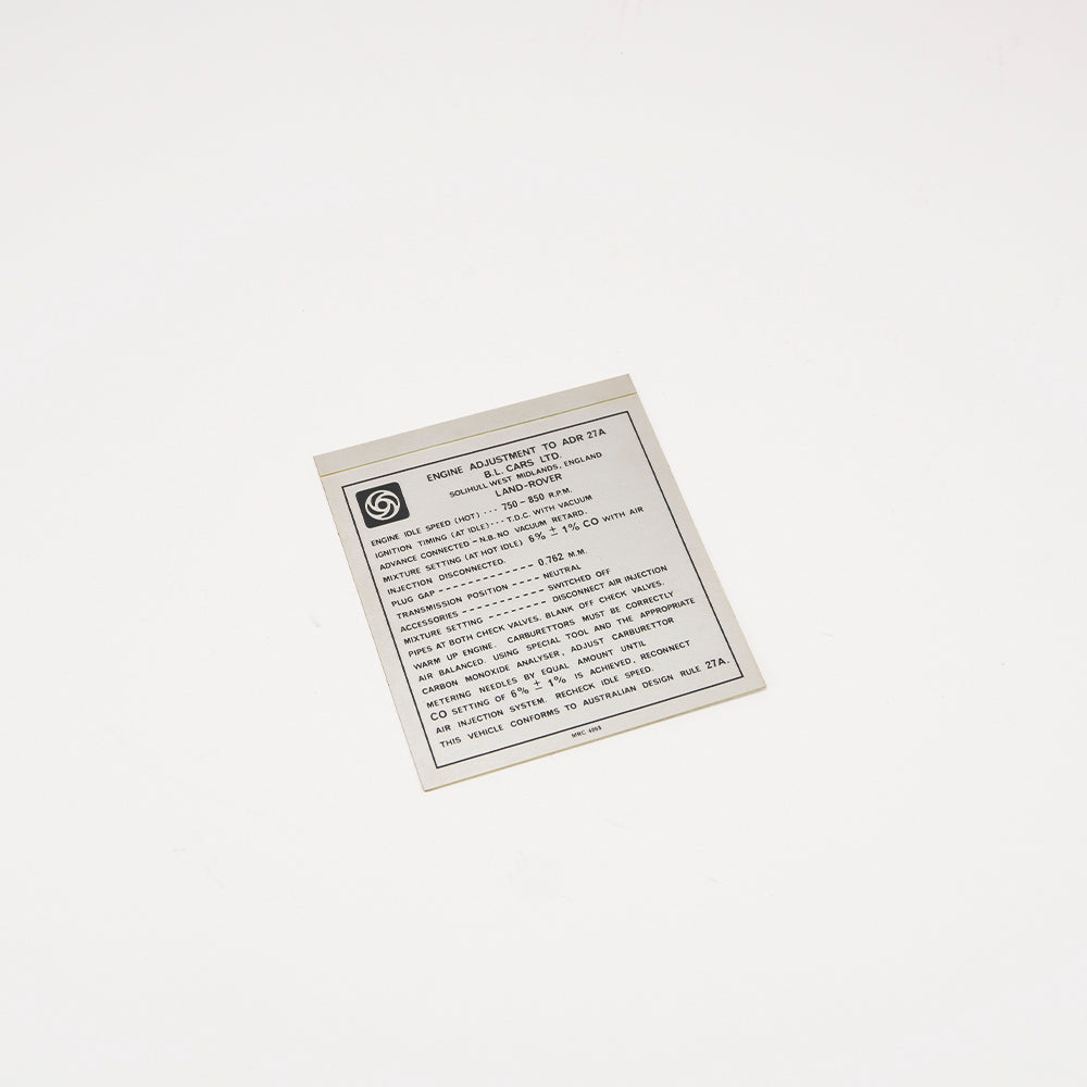 ENGINE ADJUSTMENT DECAL STICKER – Smet Works